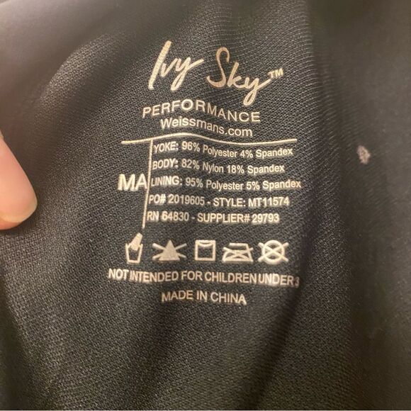 WEISSMAN Ivy Sky Dance Costume black Crystal Asymmetrical Leotard MT11574 MA - Picture 7 of 12